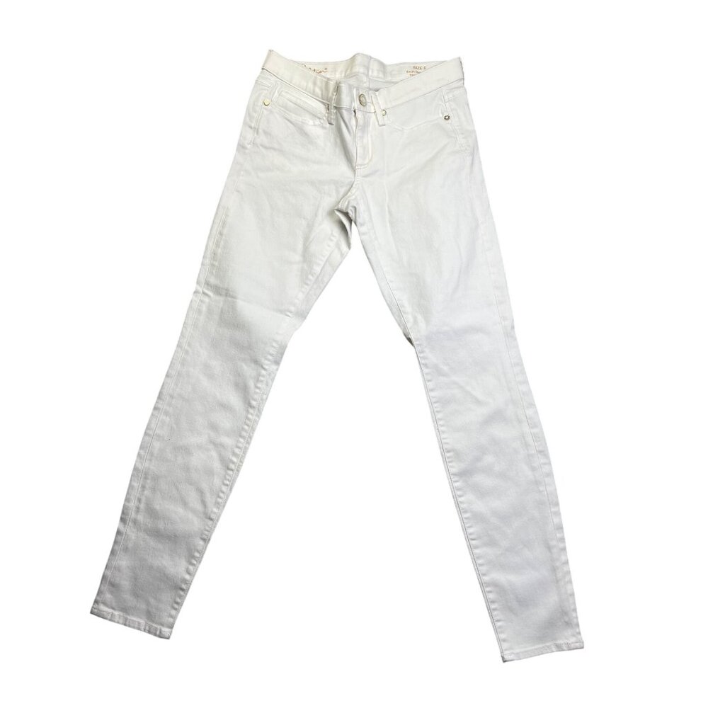 Women's White Mid-Rise Skinny Jeans Size 6 By Lilly Pulitzer